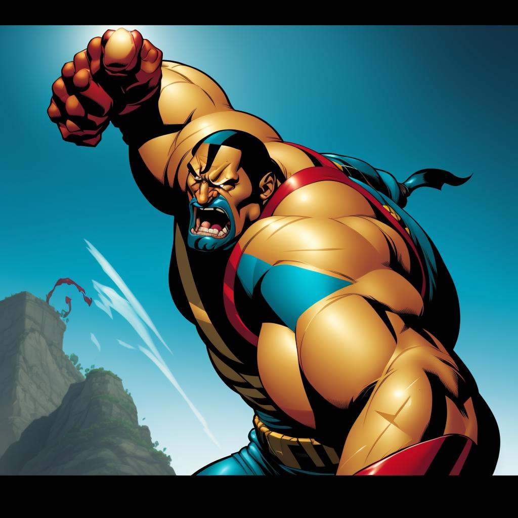cartoon character, Dwayne "The Rock" Johnson Ms. Marvel , 4k, <lora:2000Comics:1>