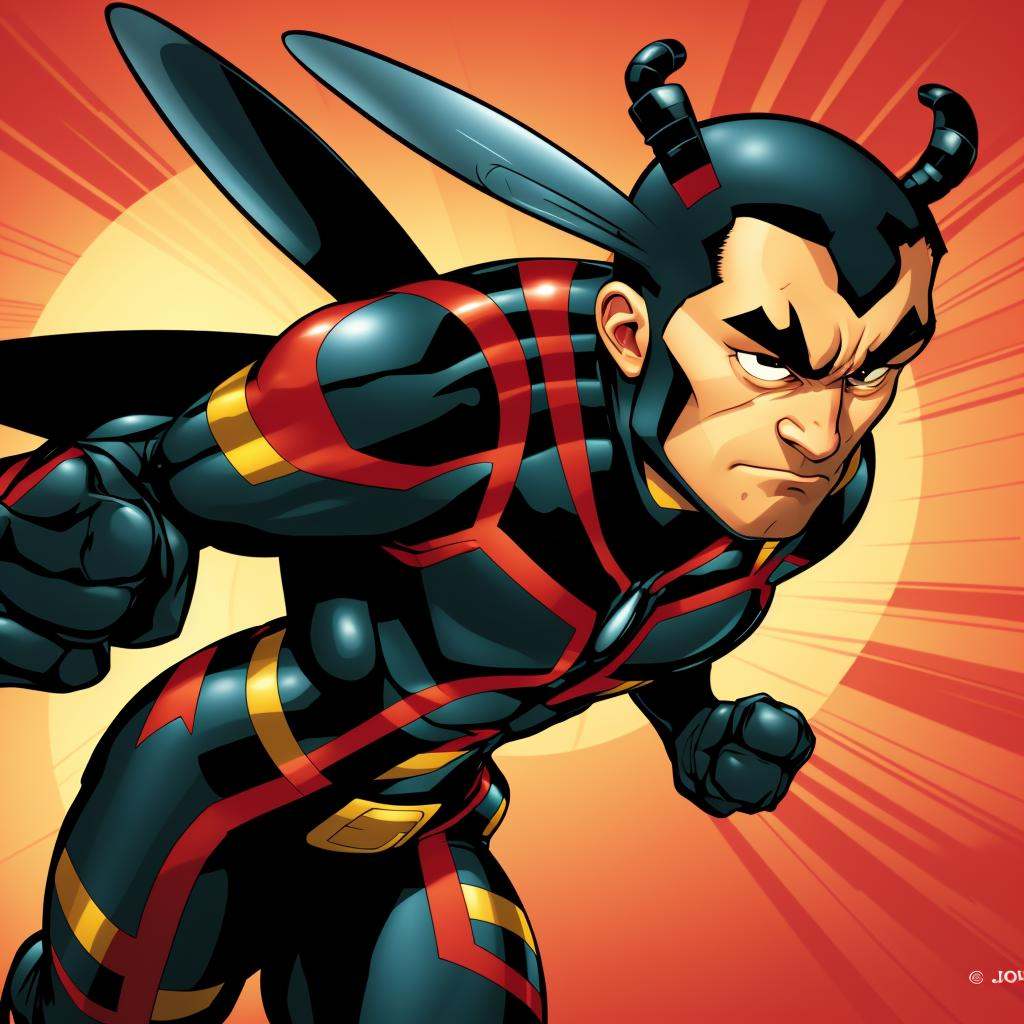 cartoon character, Joseph Gordon-Levitt Wasp , 4k, <lora:2000Comics:1>