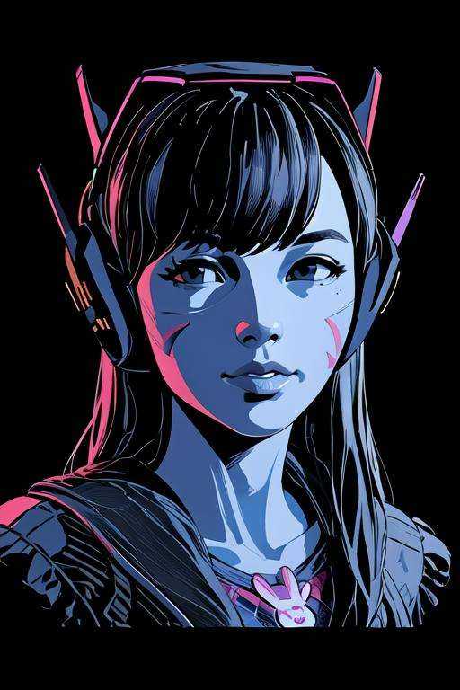 portrait,  d.va,  cherry blossoms in background on Tensor.Art
