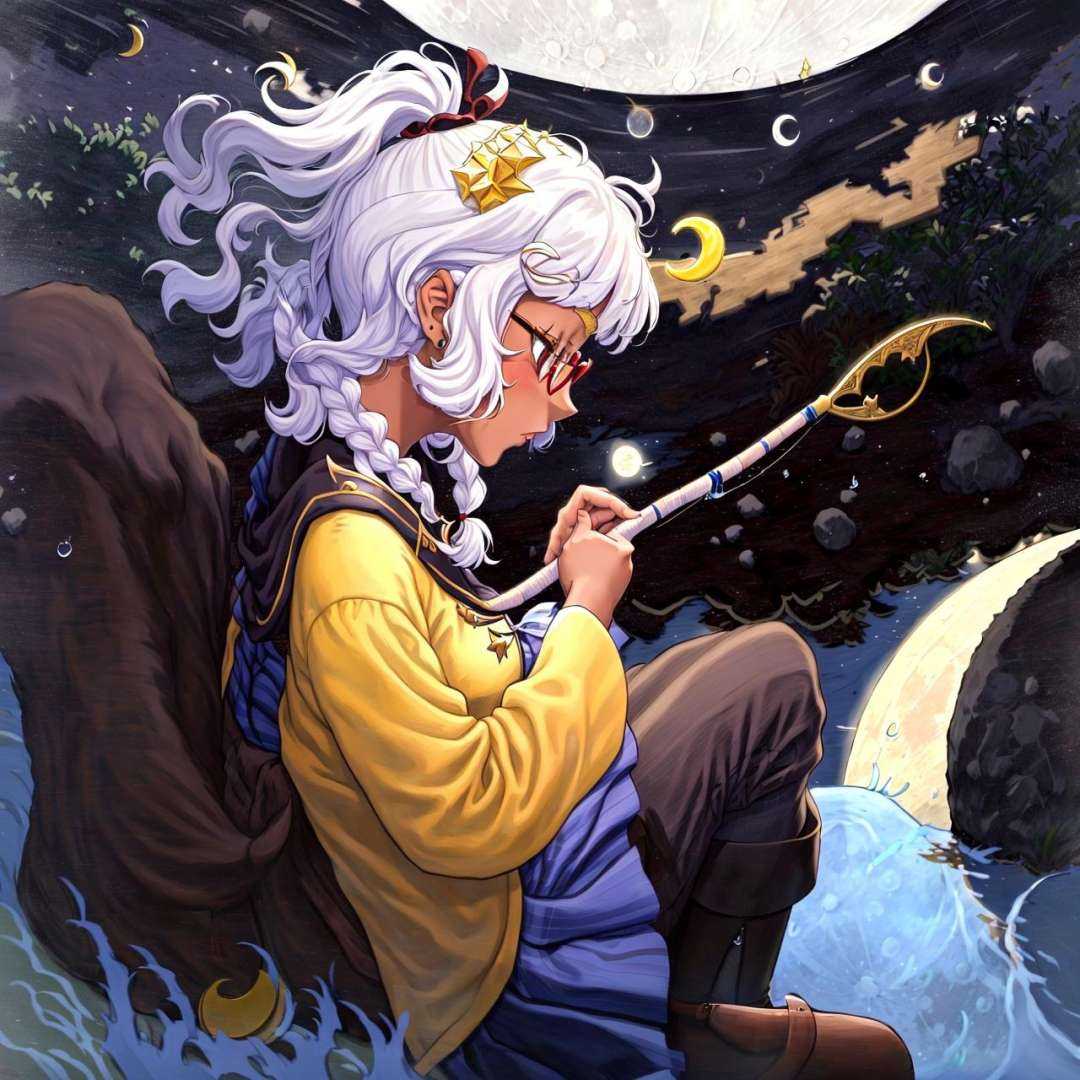 best quality,  dynamic lighting (starry sky),  water flowing in the air on Tensor.Art