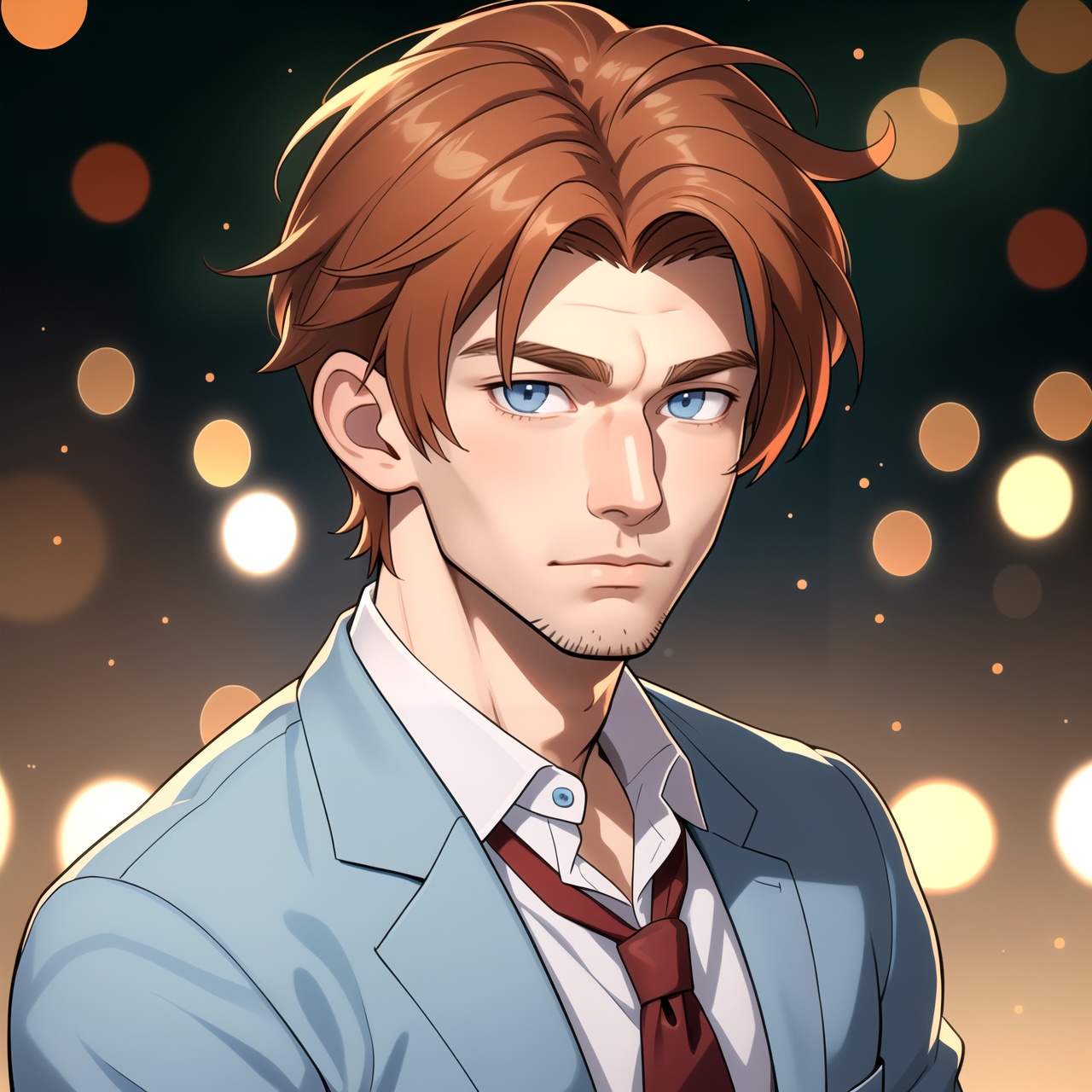 (looking at viewer),  young ***** man,  (light blue eyes) on Tensor.Art