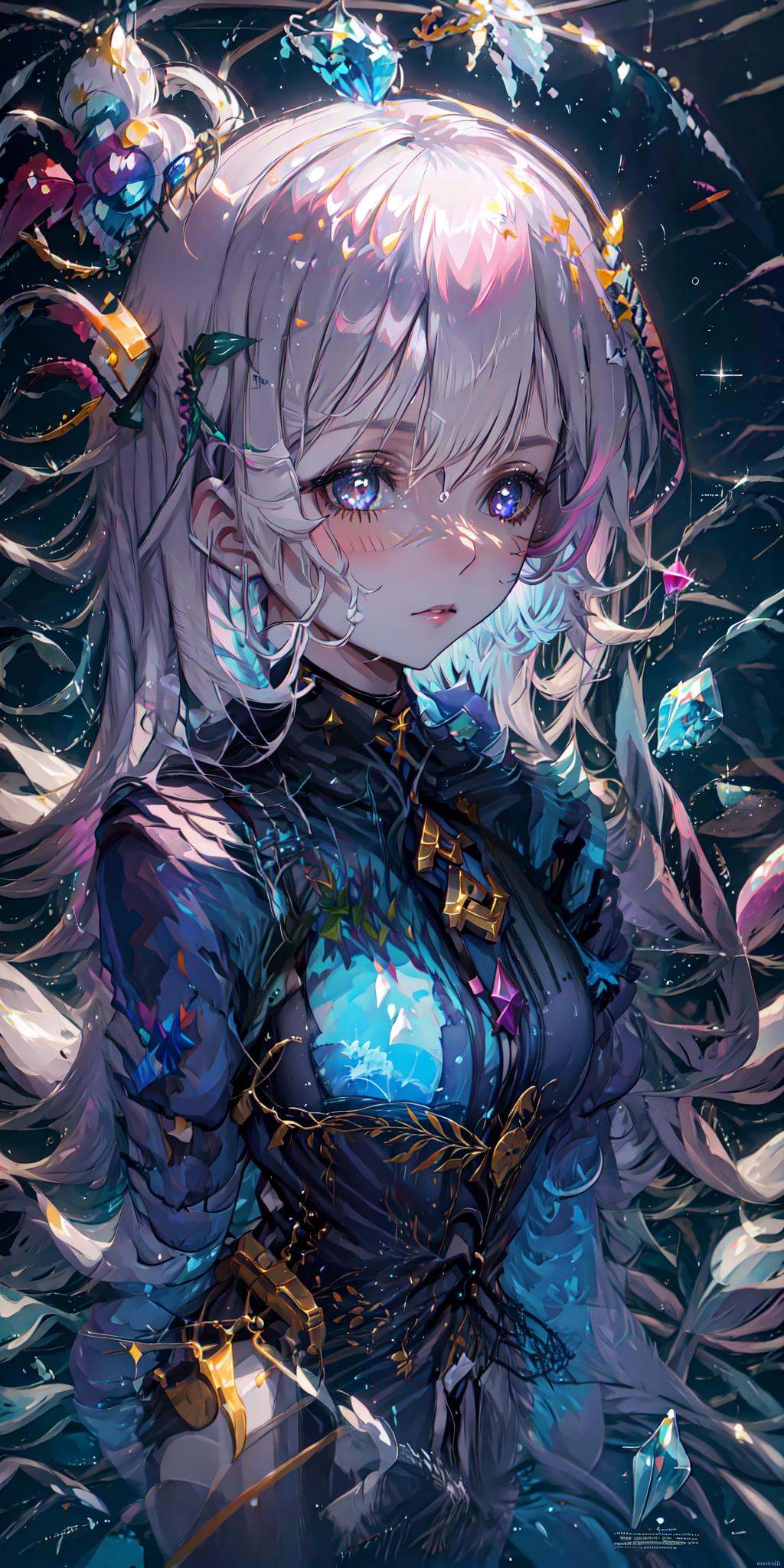 1girl,  water,  crystal on Tensor.Art