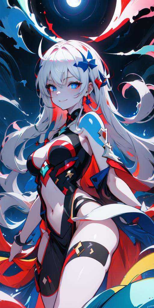 color points,  night,  moon on Tensor.Art
