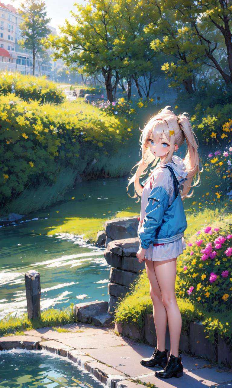 1girl,  sunlight,  jacket on Tensor.Art
