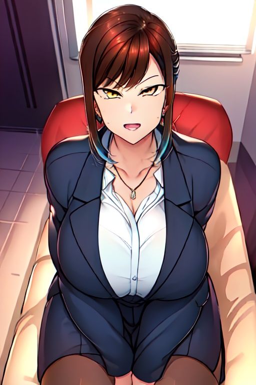 Modern Office as background,  in the Boss room,  Sitting on red couch by user_611516928481140227 on Tensor.Art