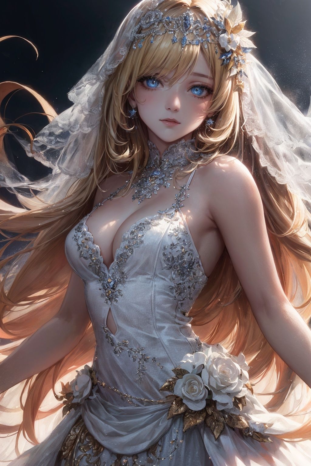Story,  sparkling beautiful eyes,  blonde hair on Tensor.Art
