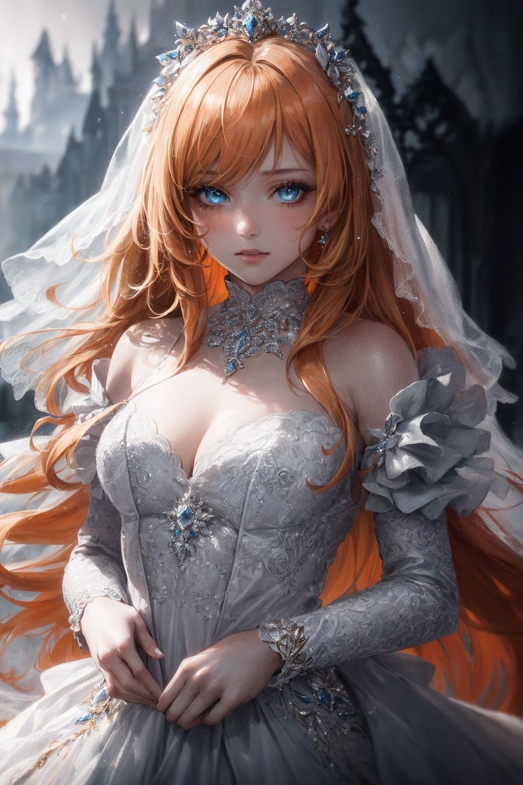 Story,  sparkling beautiful eyes,  blonde hair on Tensor.Art