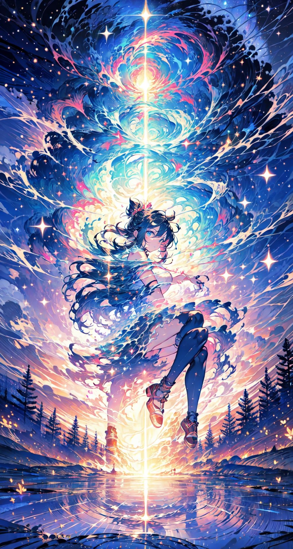 [[eddy]],[front view],[[[cave]]],{{{{grand Mirror}}}},[[firefly]],[[[mist]]],[[[[rainbow]]]],[[imagination]],{{masterpiece}},{{best quality}},{{pink hair}},floor,solo focus,front view,{full body},{{sitting}},[seat],{{{{{{an extremely delicate and beautiful girl}}}}}},[tsurime],harajuku fashion,scenery,depth of field,ray tracing,wonderland,spooky,extreme detailed effect,{masterpiece},{best quality},{{delicate detailed face}}
,liquid clothes,yushui,fire,water,flame,vortex