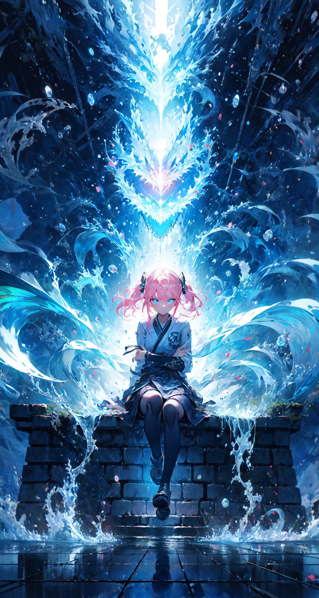 [[eddy]],[front view],[[[cave]]],{{{{grand Mirror}}}},[[firefly]],[[[mist]]],[[[[rainbow]]]],[[imagination]],{{masterpiece}},{{best quality}},{{pink hair}},floor,solo focus,front view,{full body},{{sitting}},[seat],{{{{{{an extremely delicate and beautiful girl}}}}}},[tsurime],harajuku fashion,scenery,depth of field,ray tracing,wonderland,spooky,extreme detailed effect,{masterpiece},{best quality},{{delicate detailed face}}
,liquid clothes,yushui,fire,water,flame