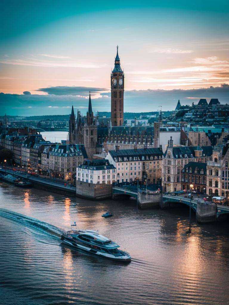 jzcg005, building, city, city_lights, cityscape, cloud, scenery, sky, skyscraper, cloudy_sky, horizon, ocean, water, skyline, shore, bridge, river, planet, beach, tower, mountain, boat, lake, star_\(sky\), pool, sunset, landscape, watercraft, outdoors, island, reflection, no_humans, starry_sky, twilight, dock, mountainous_horizonmasterpiece, best quality, 8k， ultra-high definition <lora:jzcg005:0.8>
