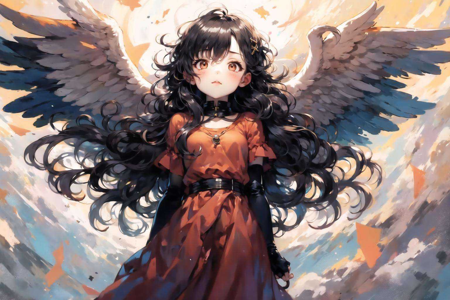 masterpiece, best quality, 1girl,angel, flat color