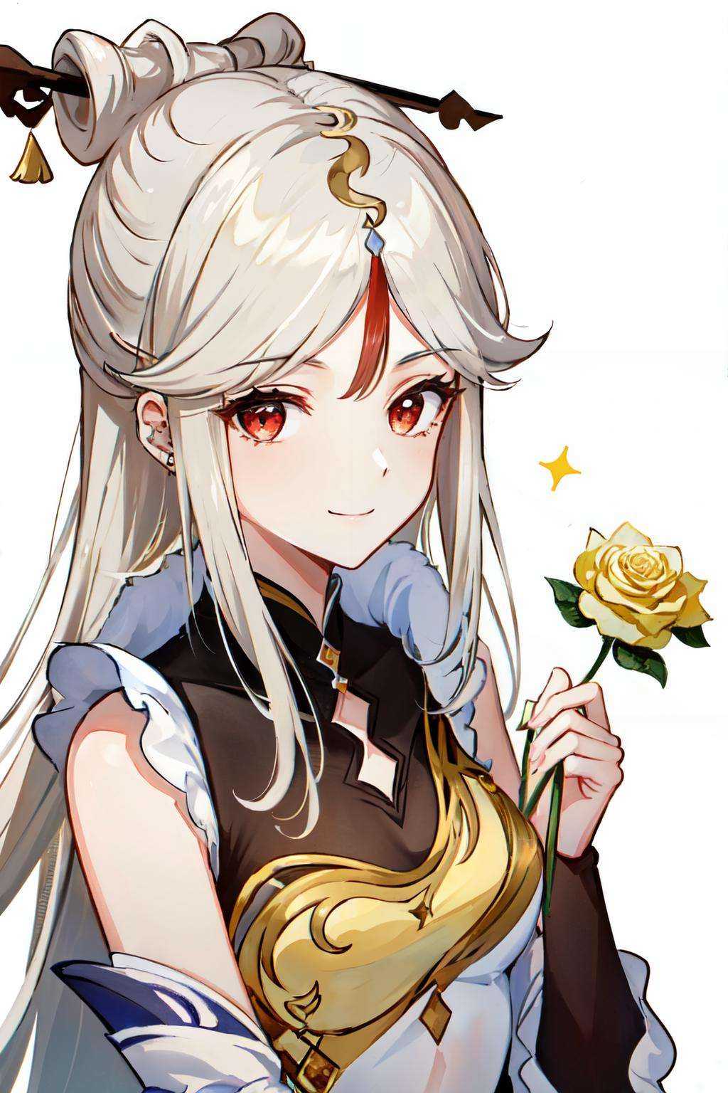 ningguang(genshin impact),  1girl,  flower on Tensor.Art