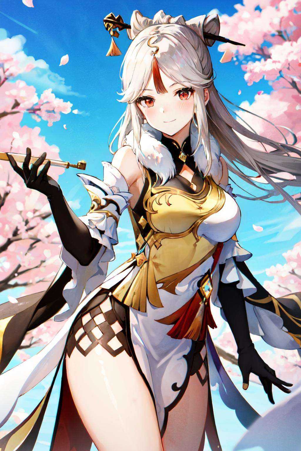 ningguang(genshin impact),  1girl,  bare shoulders on Tensor.Art