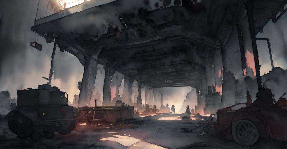 masterpiece,best quality,asterpiece,beautiful,extremely detailed CG unity 8k wallpaper,(((watercolor))),Sci-fi Scene,