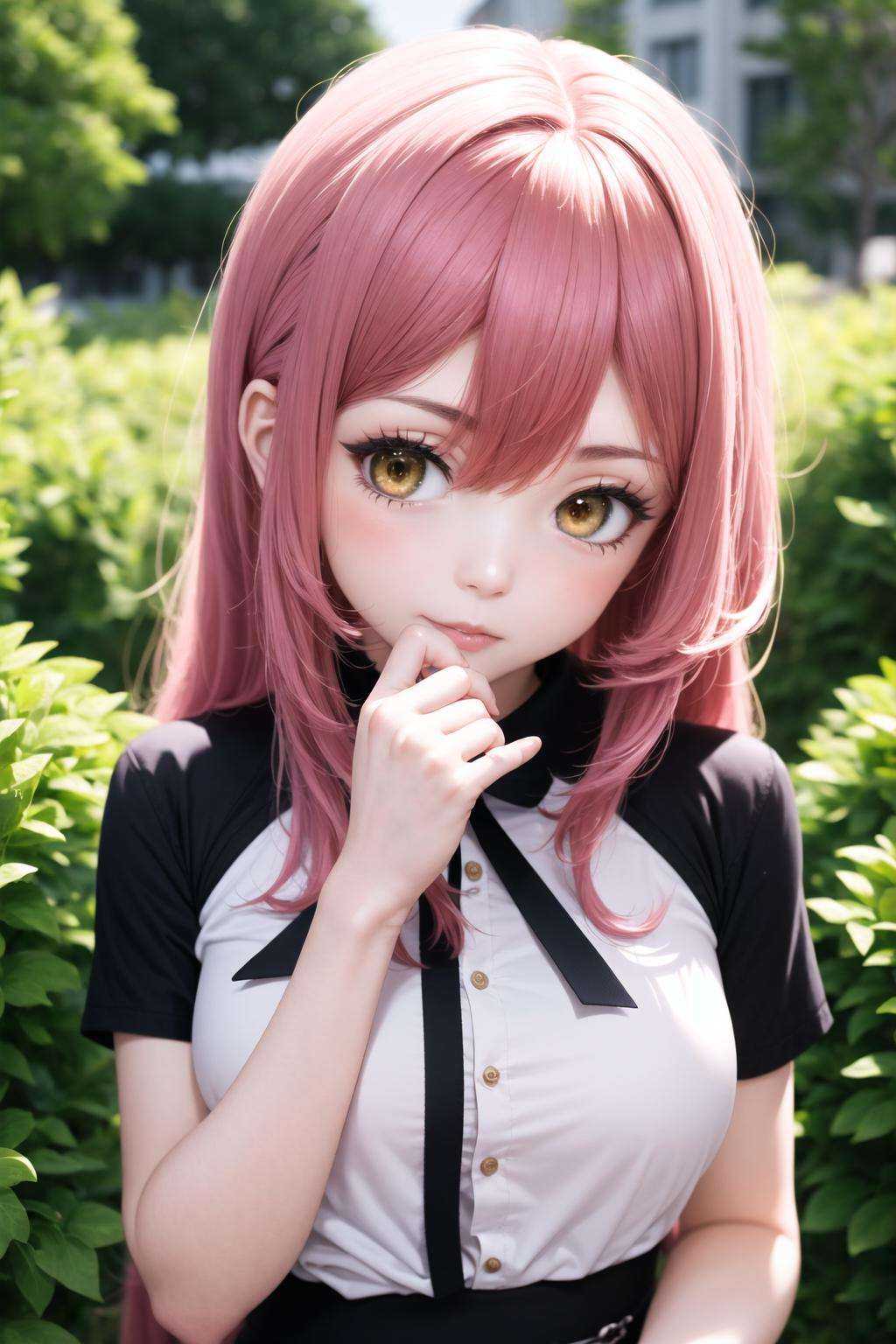 (masterpiece:1), (best quality:1), 1girl, upper body, absurdly long hair, pink hair, yellow eyes