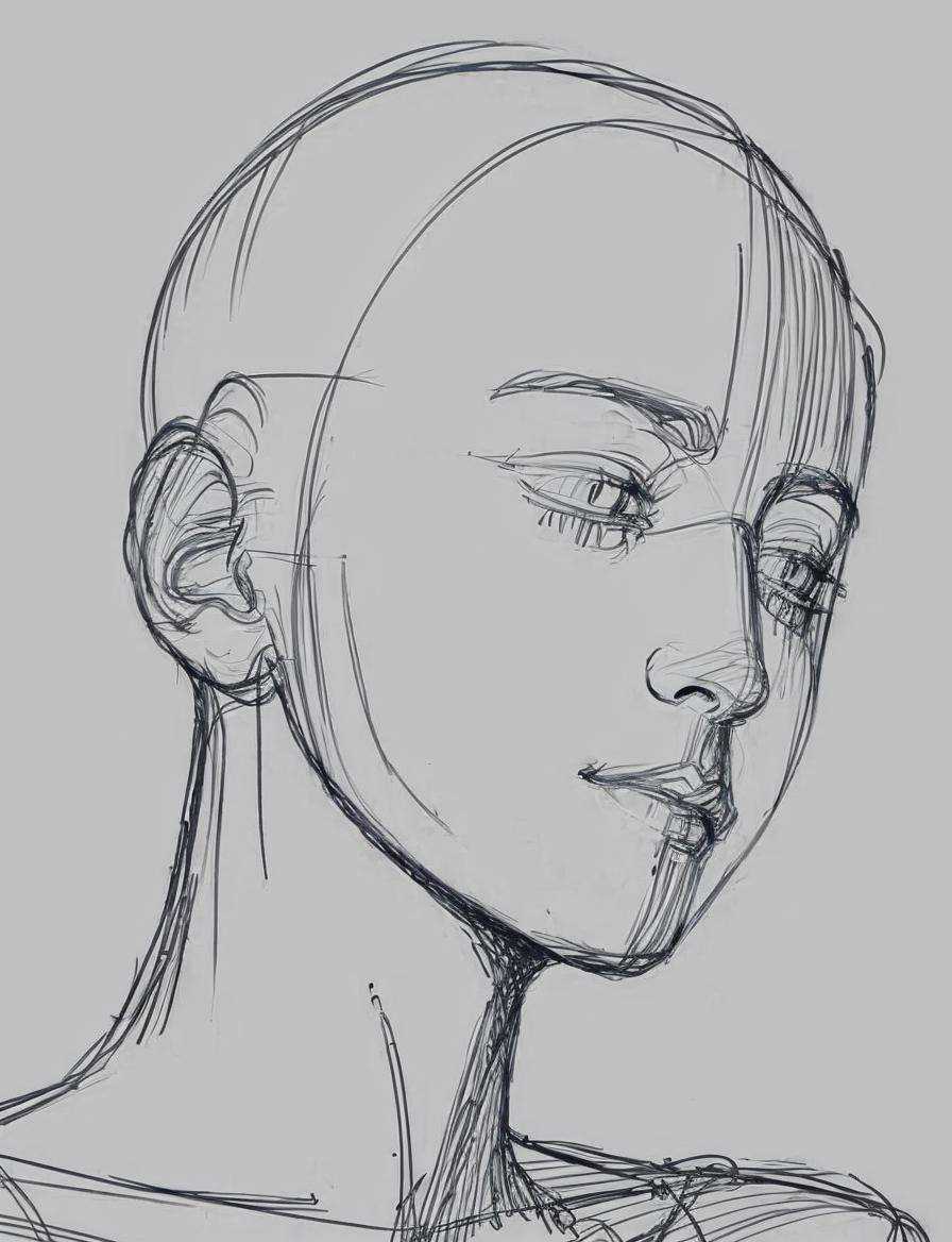 anime pose ,white background,sketch,  <lora:anime pose(final):1>