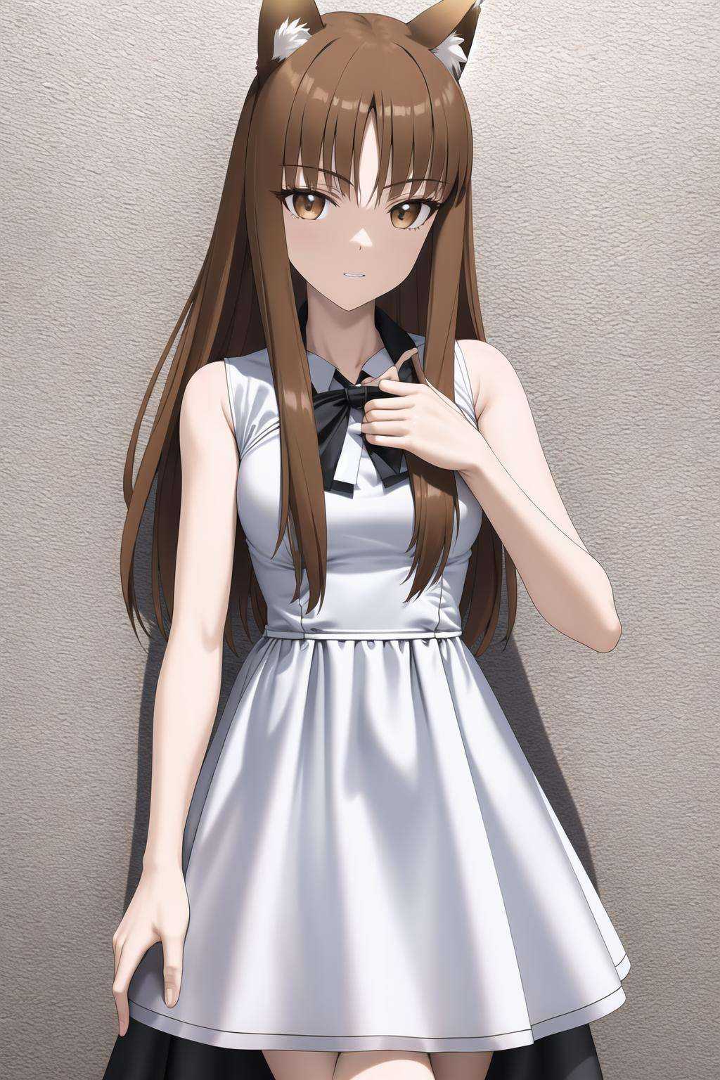 masterpiece, best quality, holo, dress <lora:Holo_841507:1>