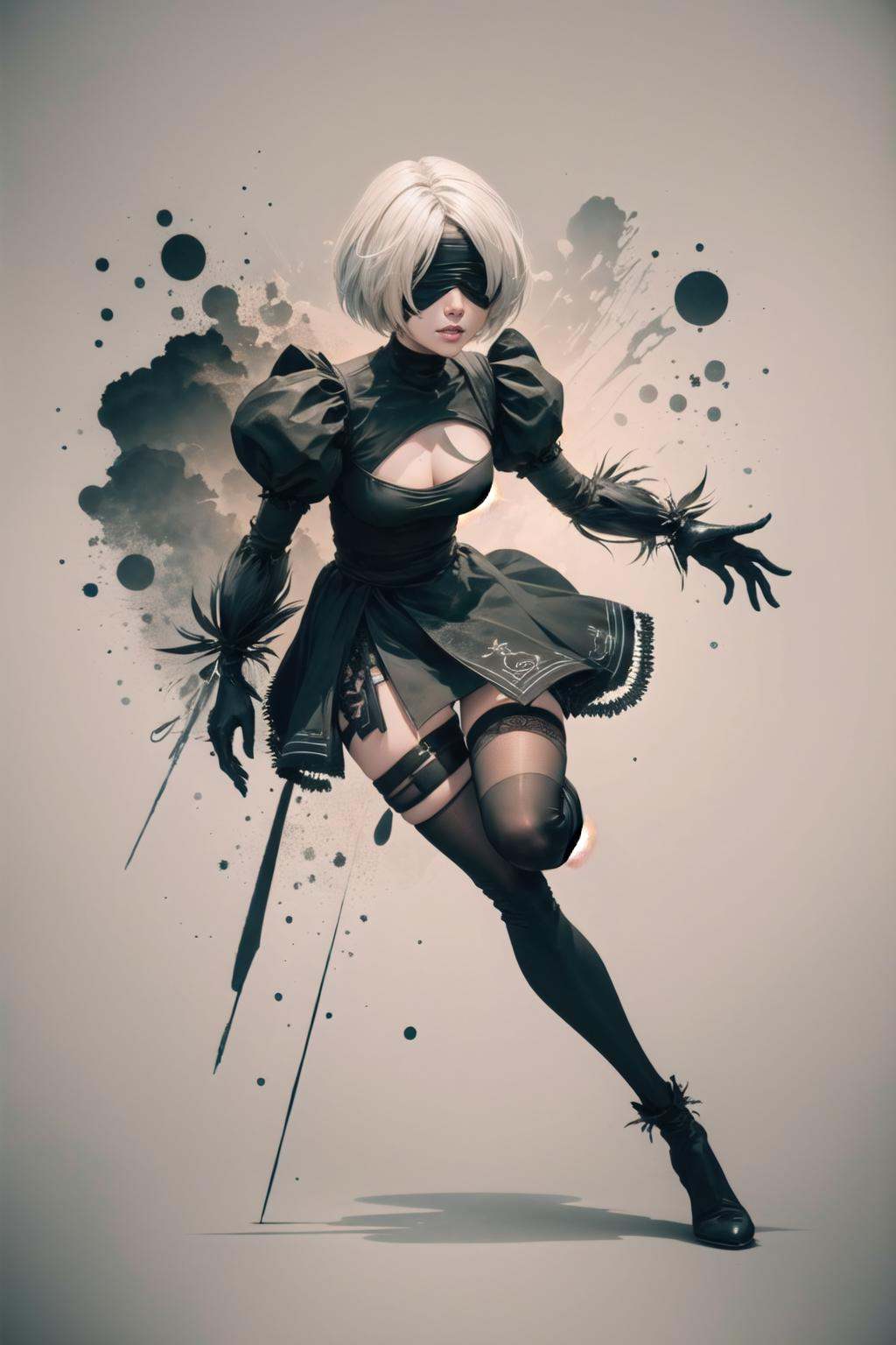 n_2b,  white background,  ink on Tensor.Art