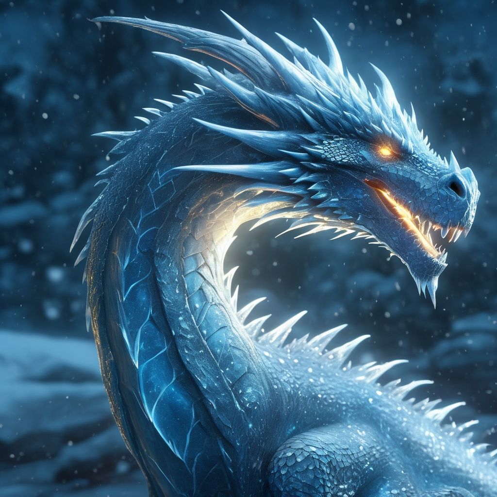 realistic,  Ice Dragon,  desolate on Tensor.Art