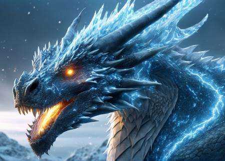 realistic,  Ice Dragon,  desolate on Tensor.Art