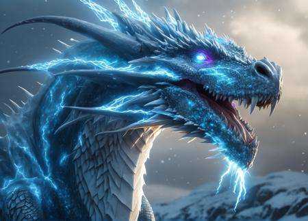 realistic,  Ice Dragon,  desolate on Tensor.Art