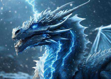 realistic,  Ice Dragon,  desolate on Tensor.Art