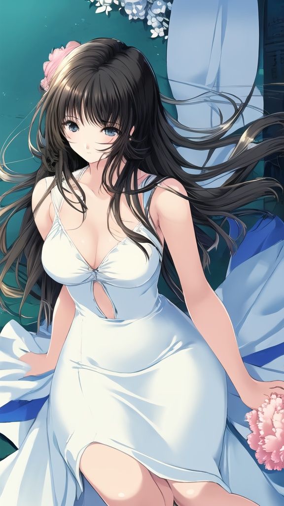 (masterpiece_1.2), best quality,(PIXIV_1.2),Line drawings，illustration，Original painting，Masterpiece, top quality, 1 girl, hanfu,cute,Sexy posture, Summer clothes, exquisite details,sheer dress,Giant breast, Sexy, high quality, 8k,(white)silk Dress, Long Black Hair, Long Legs, Fantastic White High Heels, Beautiful Custom Figure,(1 Girl), [Delicate and Gorgeous Crystal Set High Heels], Peonies blossom background<lora:mrzx:0.8>