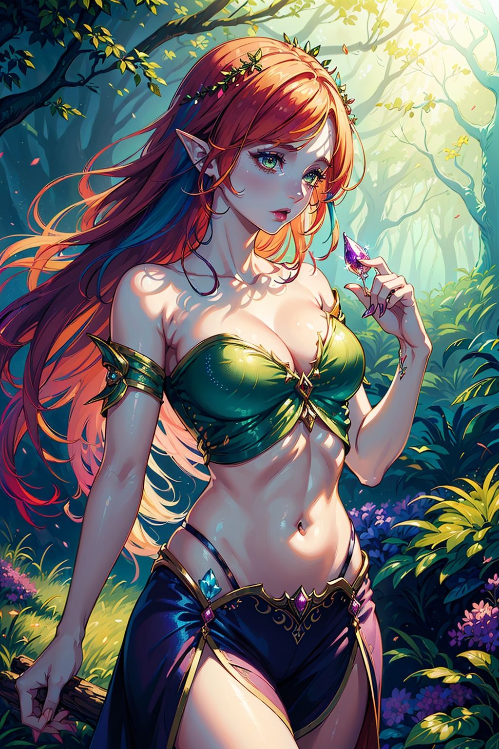 (wearing cute fey croptop) on Tensor.Art