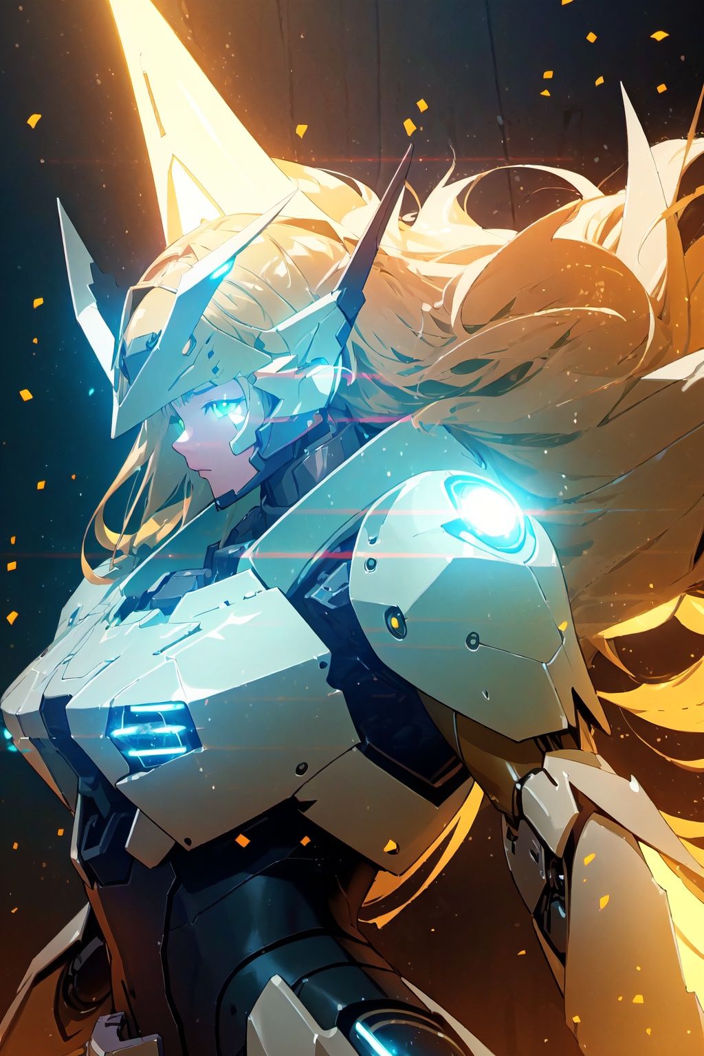 upper body,  mecha musume,  mechanical parts on Tensor.Art