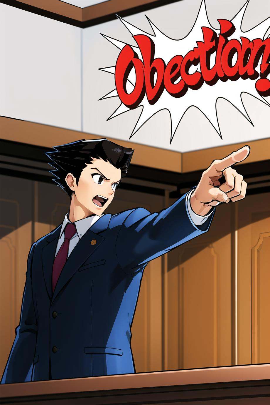 objection,  ace attorney,  phoenix wright on Tensor.Art