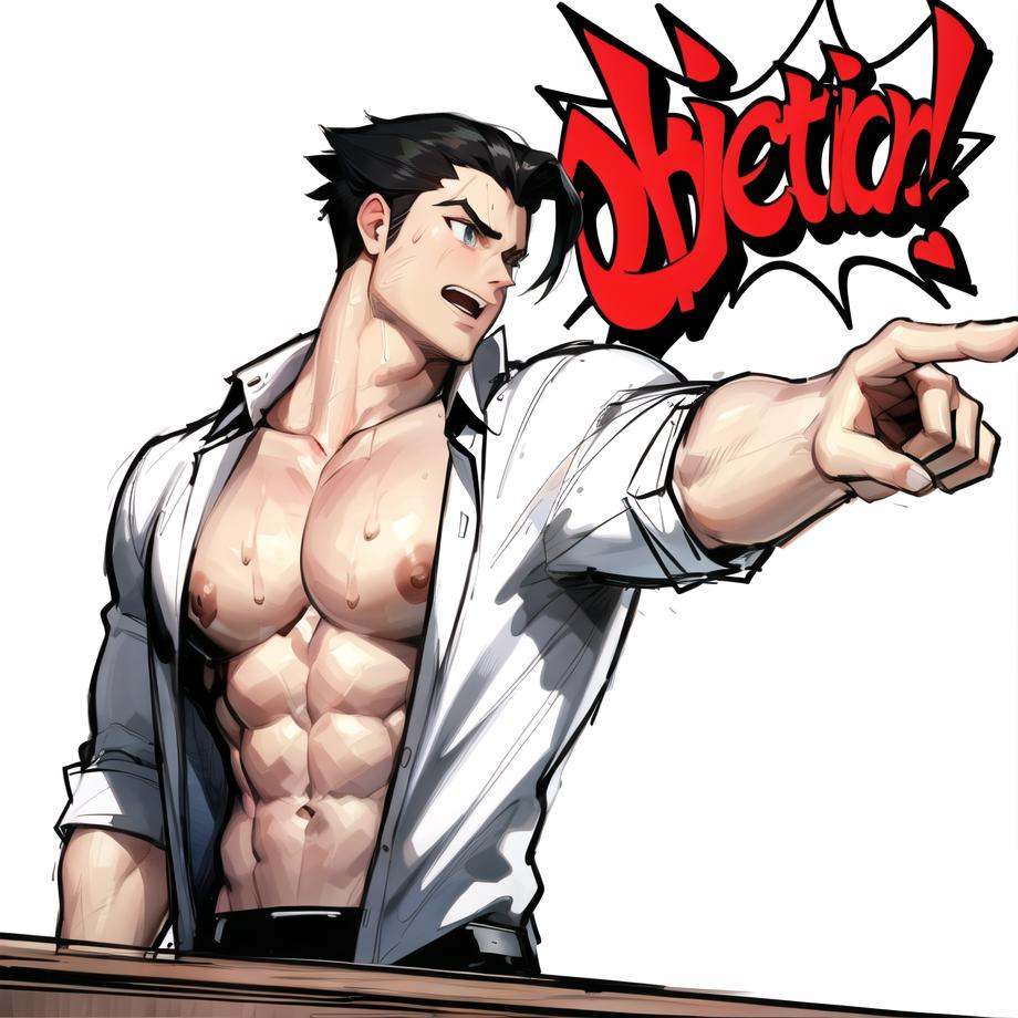 objection,  ace attorney,  1boy on Tensor.Art