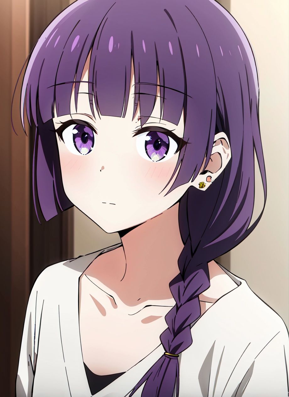 bocchi style,  1girl,  blunt bangs on Tensor.Art