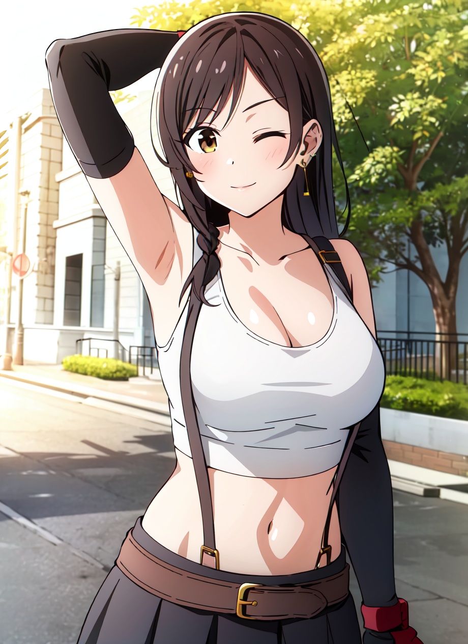 bocchi style,  tifa lockhart,  1girl on Tensor.Art