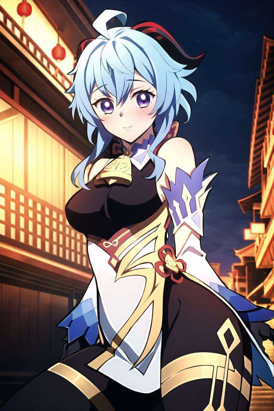 kimetsu no yaiba style,  ganyu \(genshin impact\),  1girl on Tensor.Art