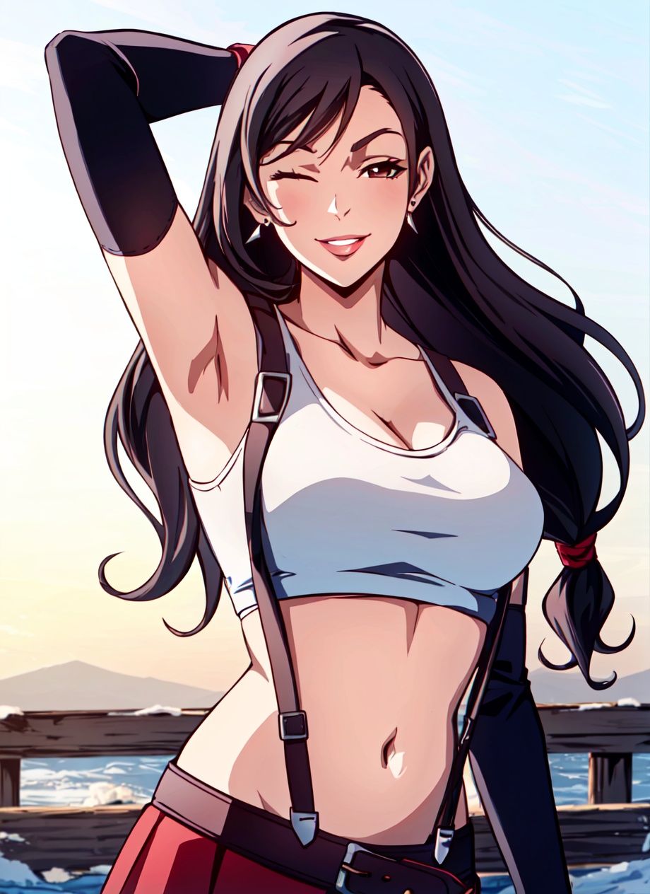 castlevania style,  tifa lockhart,  1girl on Tensor.Art