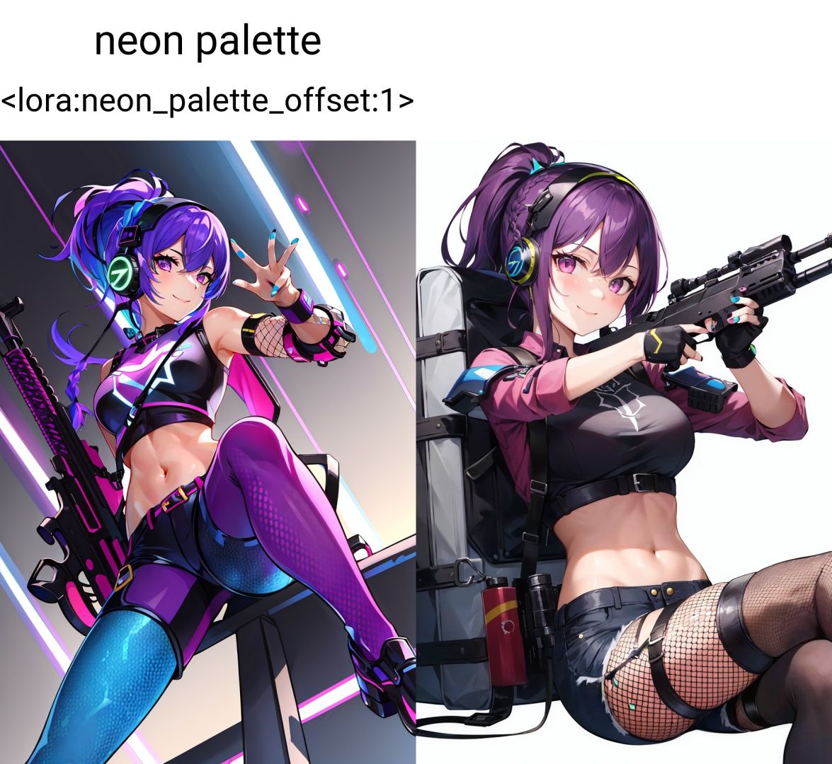 neon palette ,  1girl,  animification on Tensor.Art