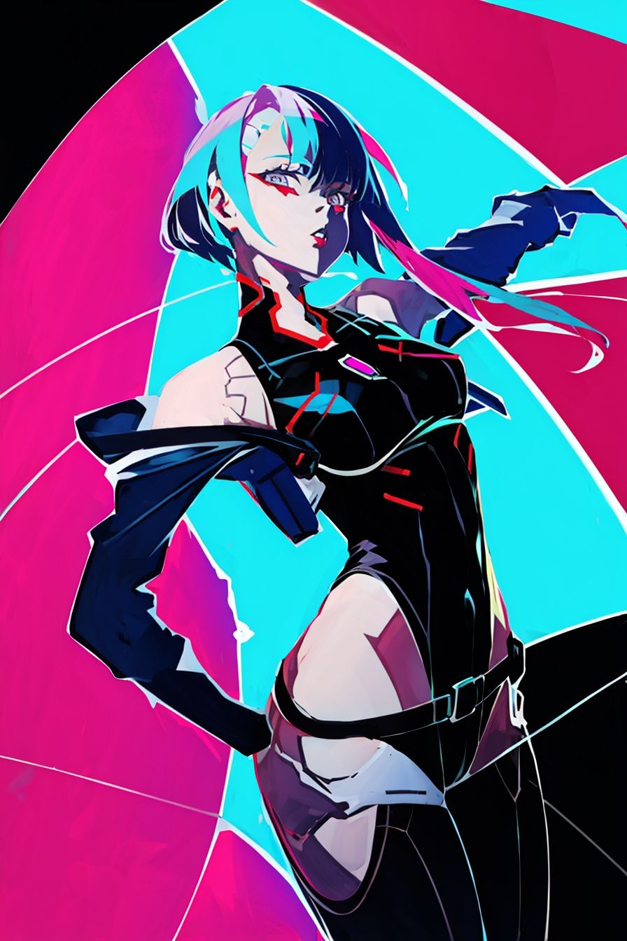 neon palette ,  lucy \(cyberpunk\),  1girl on Tensor.Art