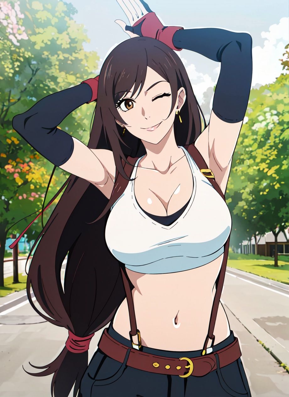 tifa lockhart,  1girl,  thick lips on Tensor.Art