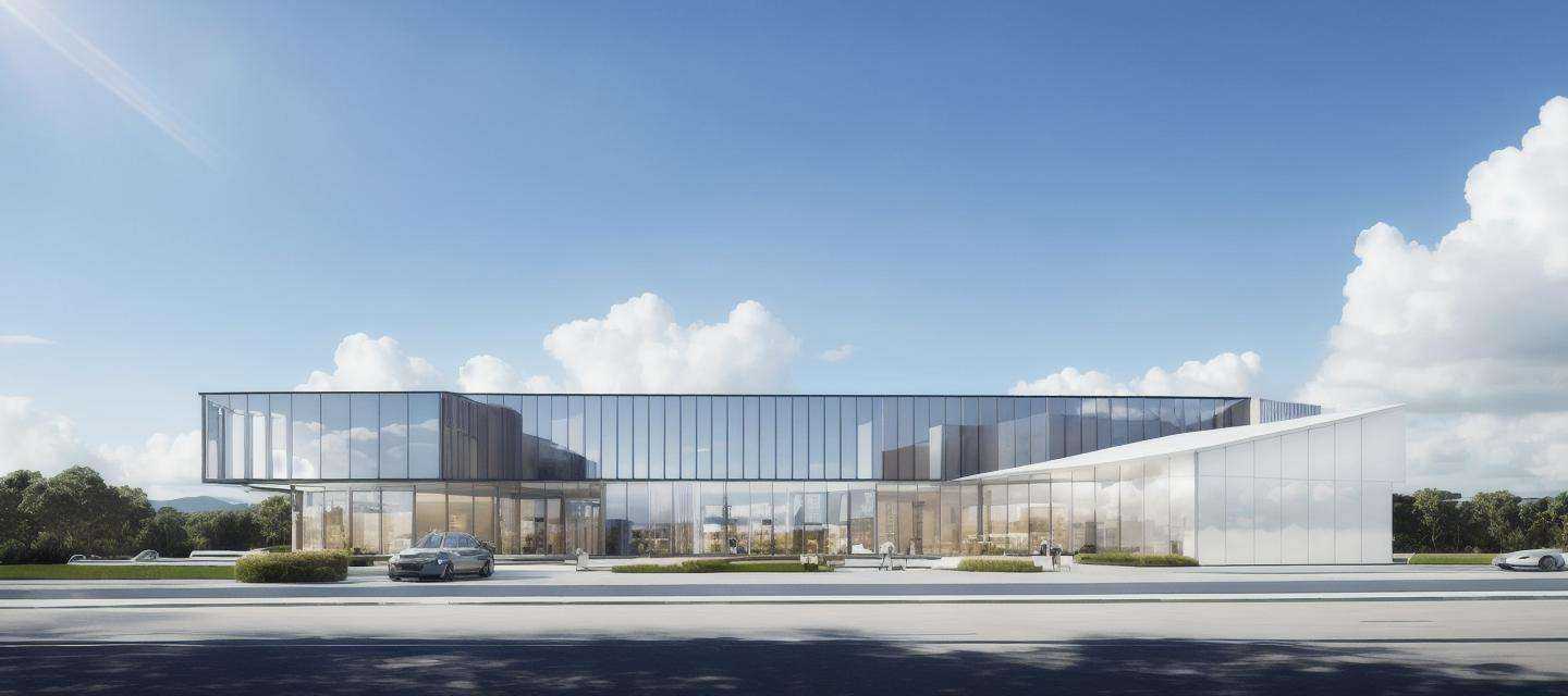(masterpiece),(high quality), best quality, real,(realistic), super detailed, (full detail),(4k),8k,architecture,Modern style,Blue sky and white clouds,glass<lora:XSarchitectural-27Typeofcommodity:0.4>