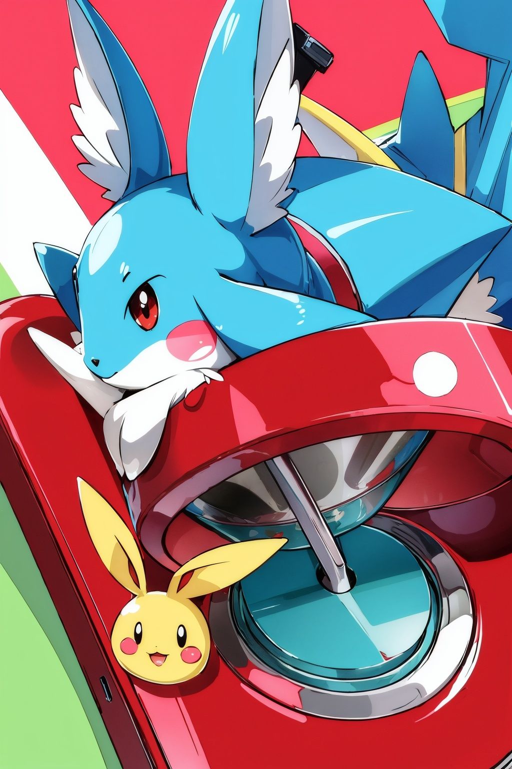 Liquified Carbuncle,  pokemon creature stuck in food processor on Tensor.Art