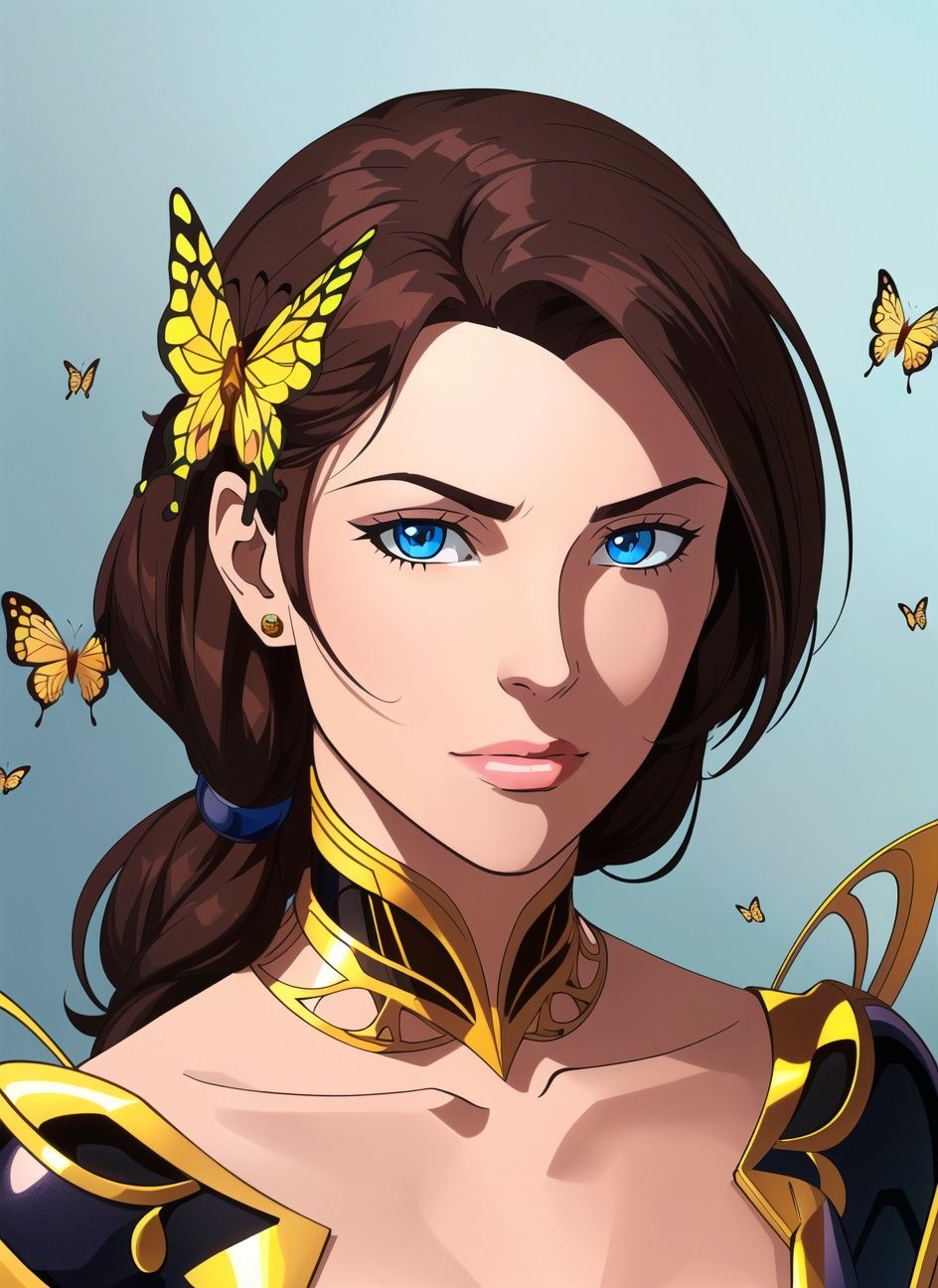 portrait of beautiful cyborg with brown hair,  intricate,  elegant on Tensor.Art