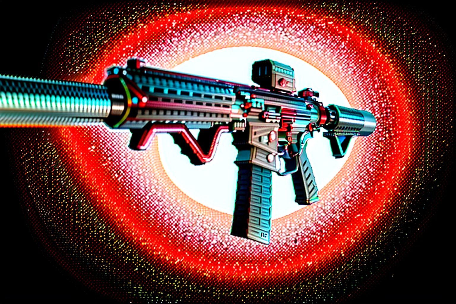 best quality, masterpiec8K.HDR.Intricate details,ultra detailed,8k,masterpiece, best quality, M5A3, red background, (solo), gun, assault rifle,<lora:M5A3-2-000009:0.9>
