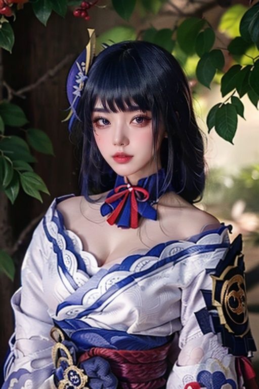 best quality, ultra-detailed, masterpiece, finely detail, highres, 8k wallpaper,beautiful detailed eyes,highly detailed skin,extremely delicate and beautiful girls,masterpiece,real,upper body,outdoors,<lora:jpcosermix:0.2> ,<lora:RaidenShogun-hands:0.8>,Raiden Shogun \(genshin impact\), 