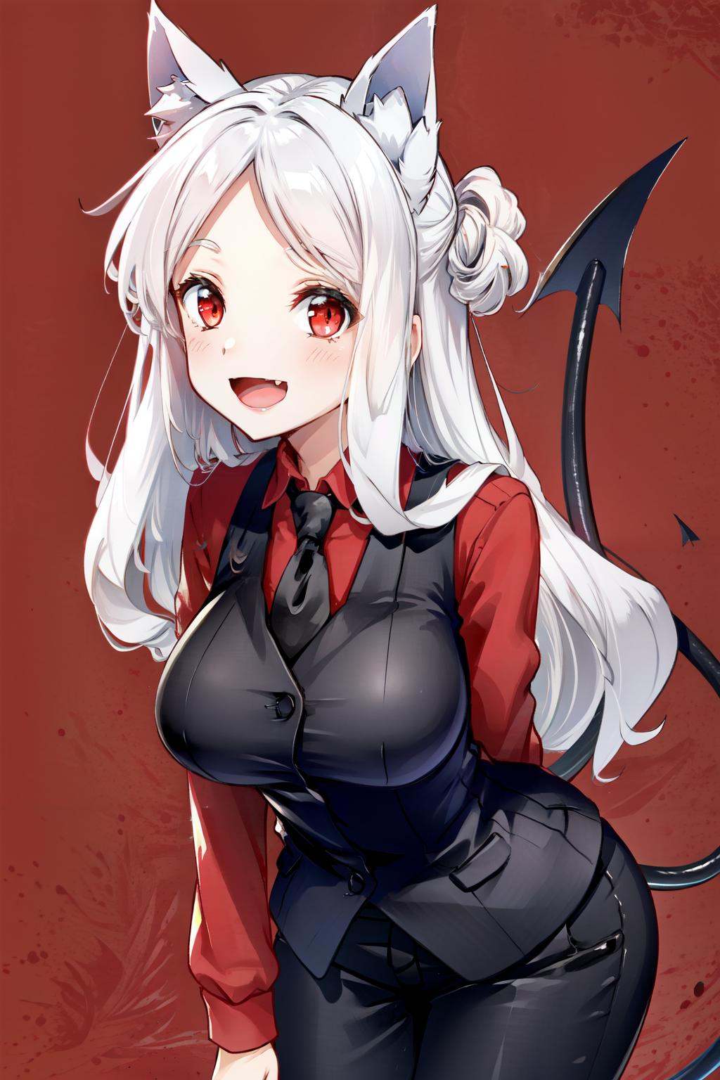 cerberus(helltaker),  demon girl,  demon tail on Tensor.Art