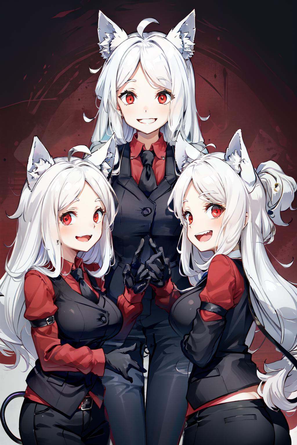 cerberus(helltaker),  demon girl,  demon tail on Tensor.Art