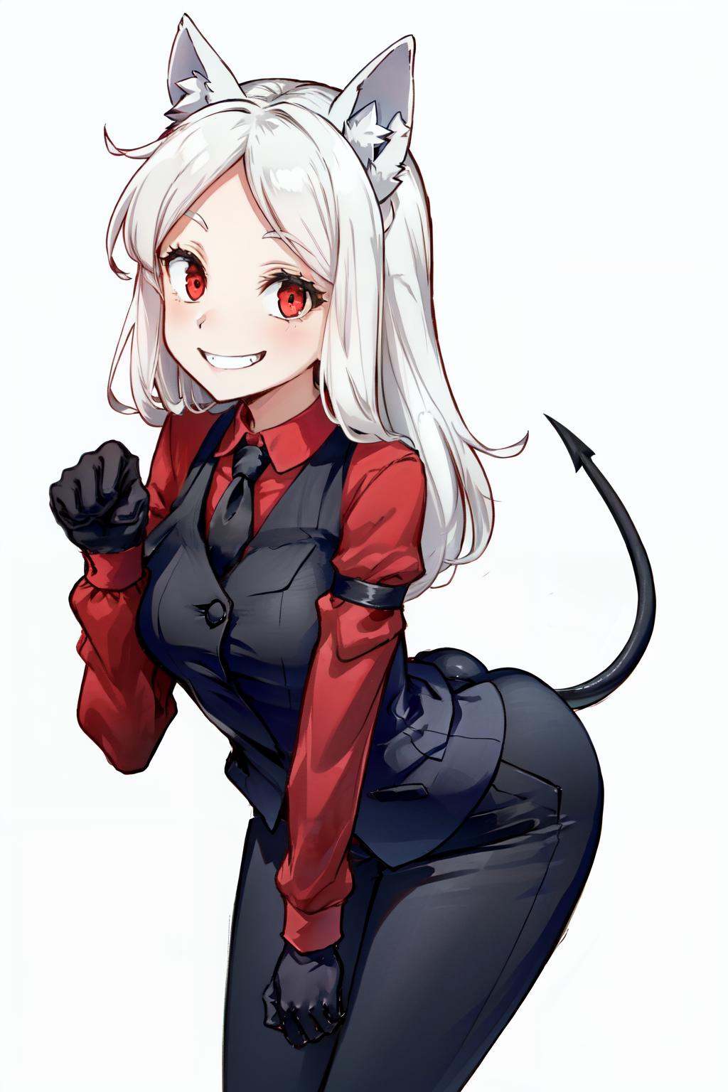 cerberus(helltaker),  demon girl,  demon tail on Tensor.Art