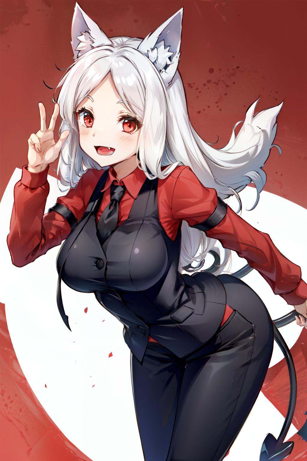cerberus(helltaker),  demon girl,  demon tail on Tensor.Art