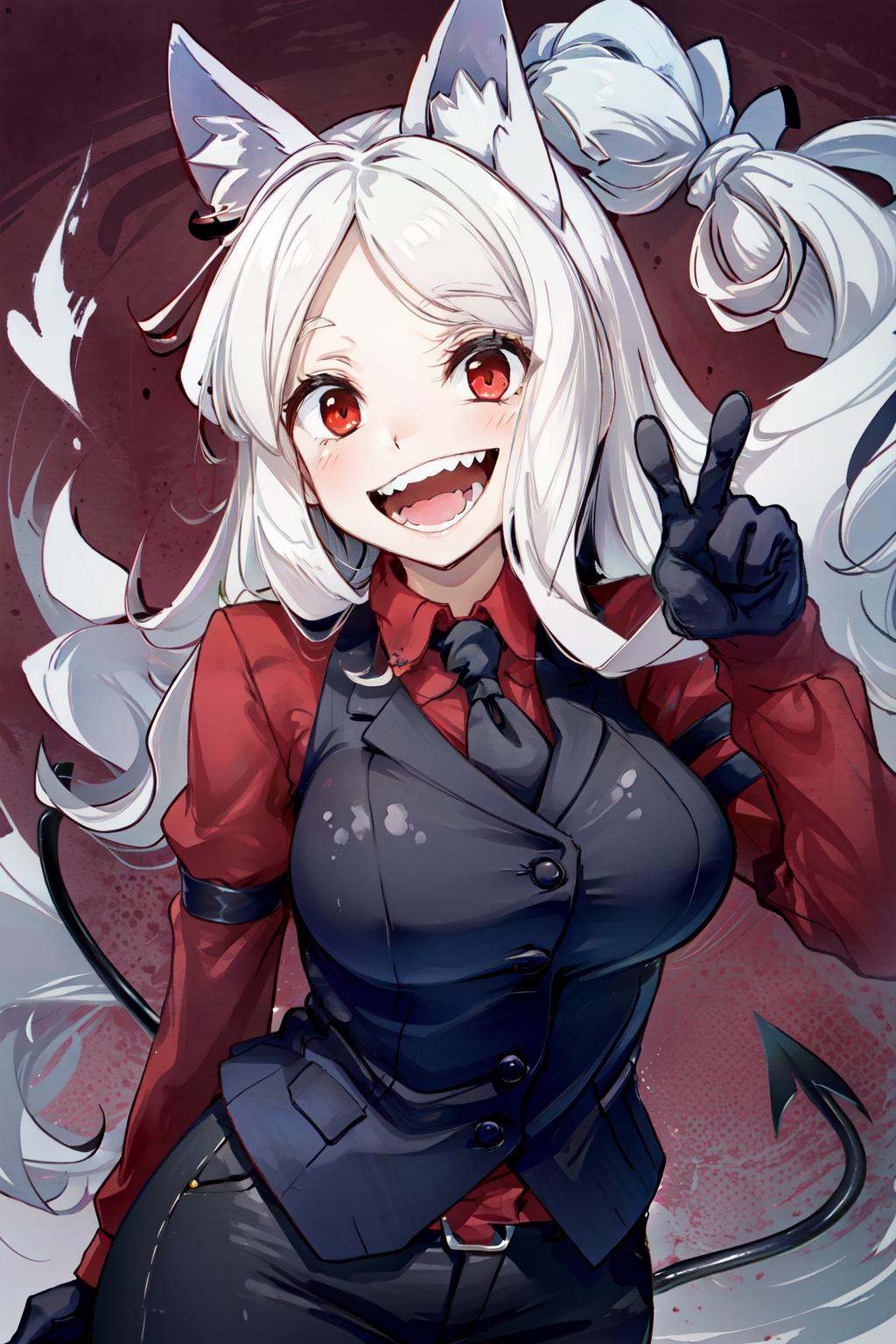 cerberus(helltaker),  demon girl,  demon tail on Tensor.Art