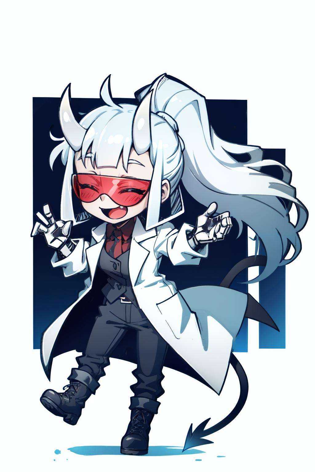 loremaster(helltaker),  black footwear,  full body on Tensor.Art