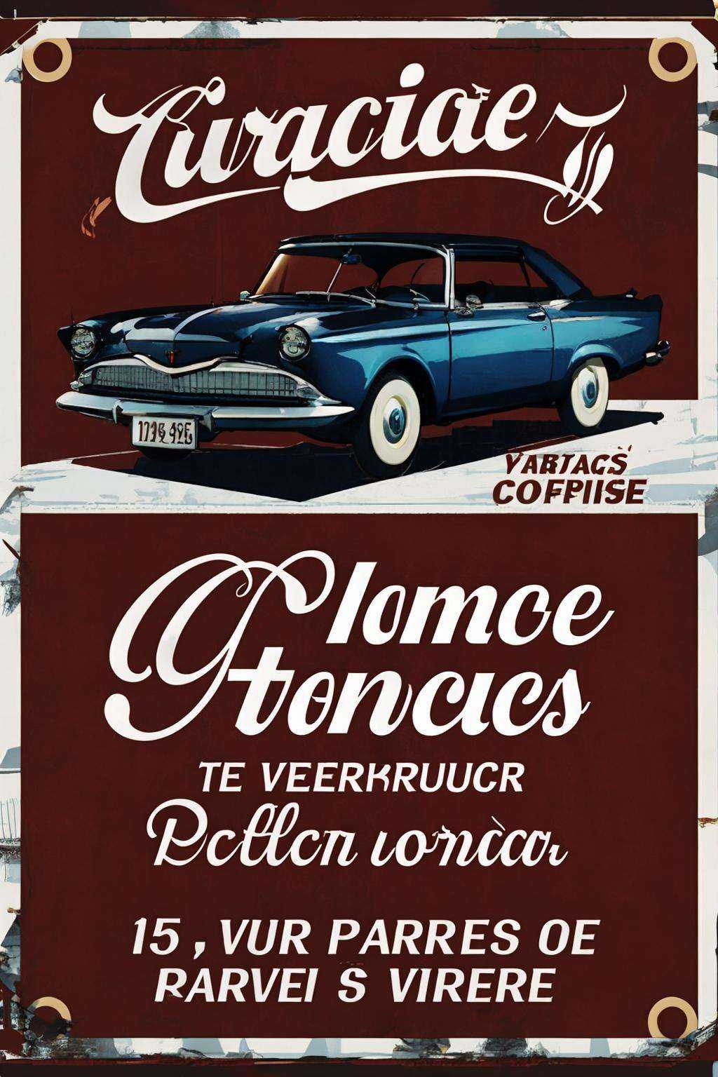 english_text, red_background, cup, no_humans, parody, cover, ground_vehicle, motor_vehicle, teacup, logo, car, vehicle_focus, coffee, logo_parody, vintage ad style<lora:ad:1>